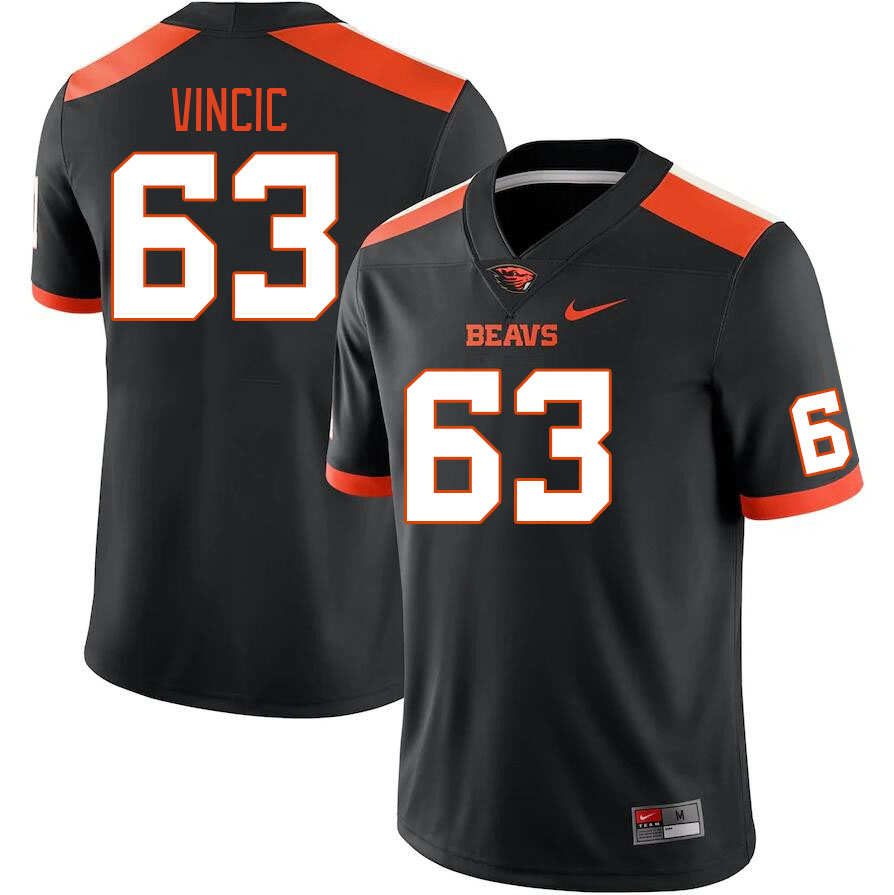 Men #63 Luka Vincic Oregon State Beavers College Football Jerseys Stitched Sale-Black